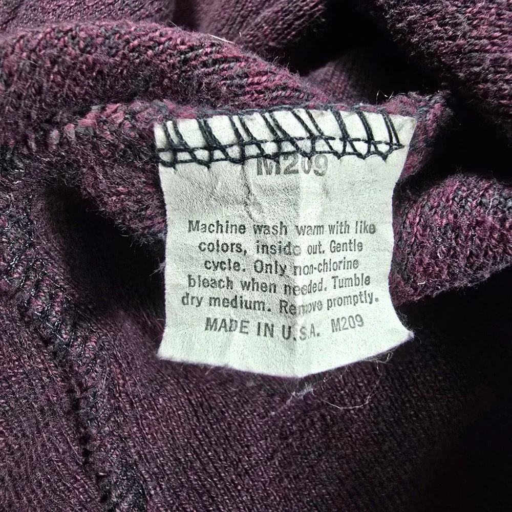Jantzen Mens XL Burgundy Sweater V-Neck Pullover Vintage Made in USA M209 Knit‎